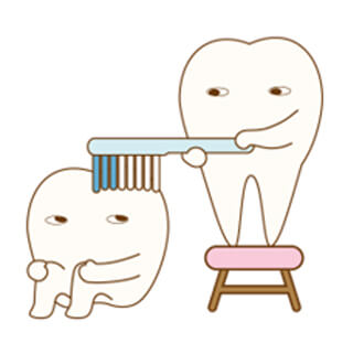 歯みがきをする歯のイラスト